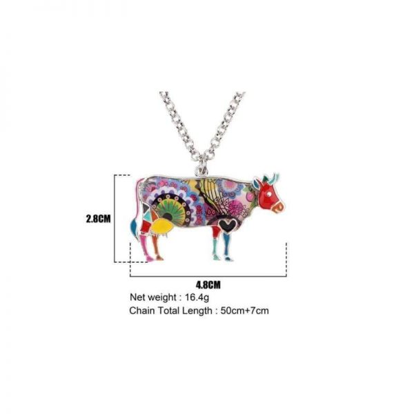 jewelry colorful cow necklace 8 - Cow Print Shop