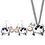 jewelry happy cow earrings and necklace set 1 - Cow Print Shop