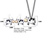 jewelry happy cow earrings and necklace set 3 - Cow Print Shop