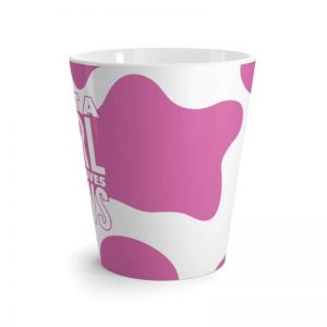 mug pink cow lover latte mug 2 - Cow Print Shop