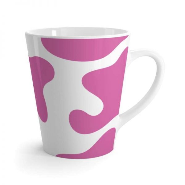 mug pink cow lover latte mug 3 - Cow Print Shop