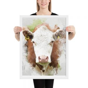 personalized watercolor framed poster 1 - Cow Print Shop