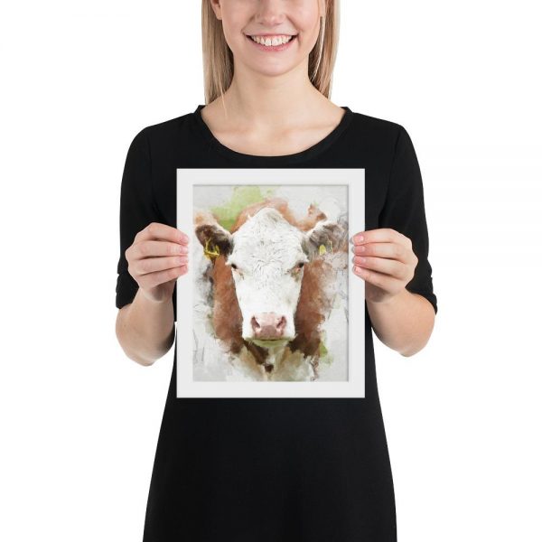 personalized watercolor framed poster 2 - Cow Print Shop
