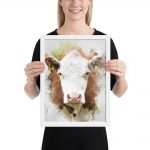 personalized watercolor framed poster 3 - Cow Print Shop