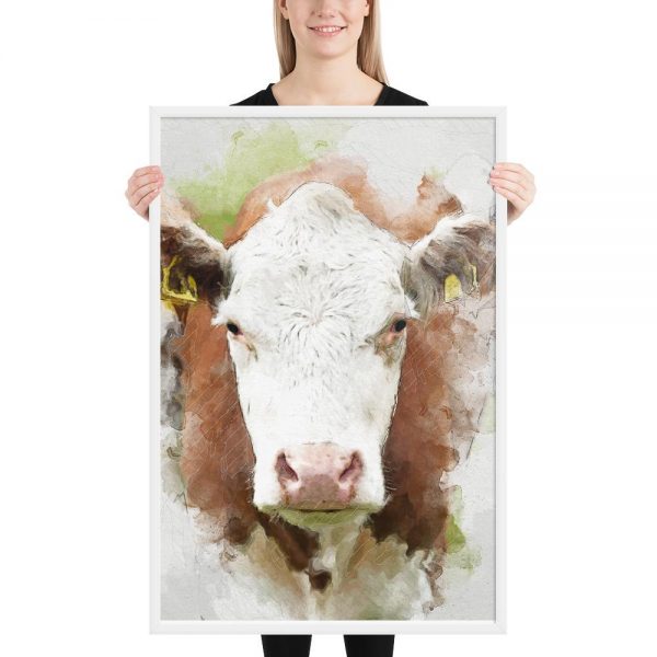 personalized watercolor framed poster 4 - Cow Print Shop
