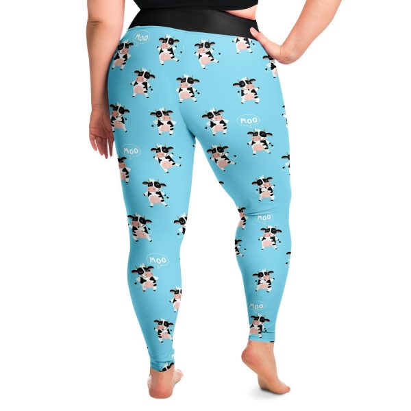 plus size legging aop happy cow plus size leggings 2 - Cow Print Shop