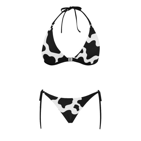 swimwear cow print halterneck bikini 4 - Cow Print Shop