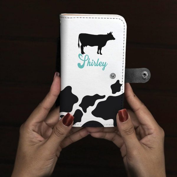 wallet case personalized stylish cow phone wallet case 4 - Cow Print Shop