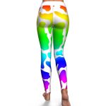 yoga leggings aop light rainbow cow print yoga leggings 2 - Cow Print Shop